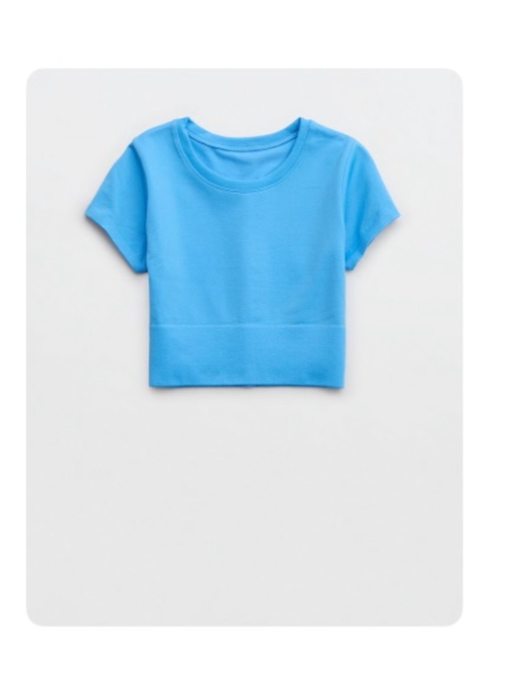 aerie Bright Blue Cropped Tee